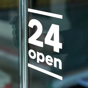 상하라인 24 open 가게영업안내 레터링 스티커