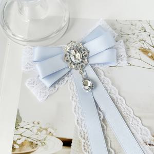 TEMU Lolita 스타일 리본 레이스 패치워크 스파클링 라인스톤 롱 태슬 브로치 스타일, 리본 여성용 넥타이, 칼라 액세서리 다용도 의류 액세서리, 백팩 의류 액세서리, 파티 의상 브로치, 데일리 웨어 셔츠 드레스 웨어러블 장식 리본
