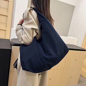 대용량 일본/한국/홍콩 스타일 겨드랑이 가방, 빈티지 나일론 숄더백, 활용도 높은 캐주얼 겨드랑이 가방, 출근용 통근 가방, 여성용 숄더백