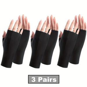 3켤레/팩 여성용 얇고 통기성 좋은 반장갑, Free Size, 러닝, 낚시, 하이킹 등 야외 스포츠에 적합