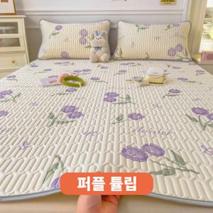 TEMU 쿨매트 5mm 천연 라텍스 여름 냉감 침대패드 베개커버 세트 여름용 쿨 침대 패드 매트 베개커버 매트리스 패드+베개커버세트 시원한 패드 통기성 침대 매트리스 미끄럼 방지 냉방 침구