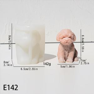 TEMU 테디 강아지 3D 캔들 몰드, 수제 향기 석고 레진 공예 실리콘 몰드 1개에 적합