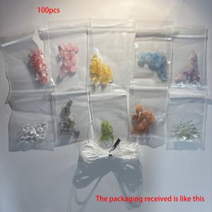 TEMU 1 세트 자연석 작은 비즈 무전 DIY 비즈 세트, 100개, 손 체인 목걸이용, 비정상적인 의미, 커플용, 배터리 없음
