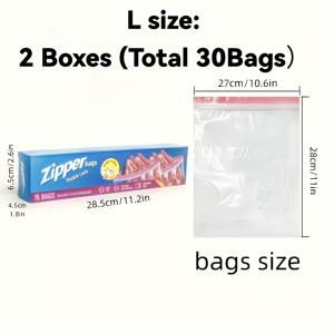 TEMU 30/40/60개, 소/중/대 사이즈 - 두꺼운 이중 지퍼 샌드위치 신선도 유지 보관백, 디스펜서 스타일, 밀폐 및 누수 방지 냉동실 보관용 봉투, 냉장고/냉동고용 냄새 방지, 샌드위치 및 식사용으로 이상적