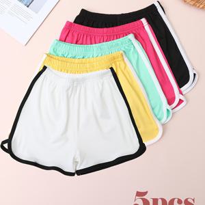 TEMU 5피스 여아용 운동 반바지, 아동 여름용 얇은 스포츠 반바지, 여아용 야외 캐주얼 반바지, 다용도 스타일, 야외용