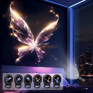 TEMU USB 앰비언트 프로젝션 무드등, 창의적인 드림 패턴 프로젝터 무드등, 휴대용 및 선명한 LED 앰비언트 장식 무드등, 고래, 나비, 해파리, 별모양 프로젝션 패턴, 다양한 표면에 적합: 벽, 바닥