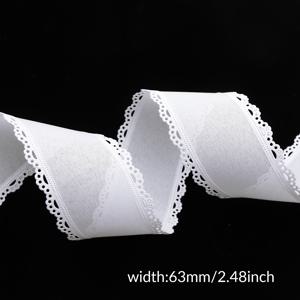 TEMU 2야드 우아한 레이스 엠보싱 리본, 63mm 폭, 홈 데코, DIY 재봉, 인형 액세서리, 웨딩 브라이덜 장식, 의류 밑단, 헤어 액세서리, 선물 부케 포장, 커튼 테이블보 베개 장식, 케이크 데코용