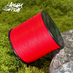 TEMU ANGRYFISH 500M/547YDS 녹색/빨간색/파란색 안색 브레이드 라인, 100% 솔루션 염색 UHMWPE 섬유, 부드럽고 강력한 , 제로 스트레치, 민감성, 높은 내마모성
