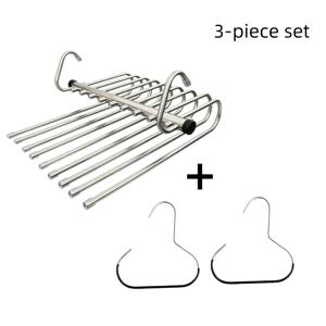 TEMU 3pcs 세트 옷장 정리 랙 - 9개 바구니 스테인리스 스틸 바지 걸이 및 2개 모자 랙 세트, 다기능 접이식 바지 랙/모자 넥타이 정리 랙, 옷장 정리함, 조절 가능한 바구니, 가정/사무실/호텔에 적합