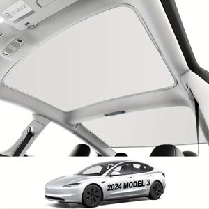 TEMU Tesla Model 3 2024년형 루프 햇빛 가리개, 나노 햇빛 가리개, 전면 및 후면 햇빛 가리개에 적합