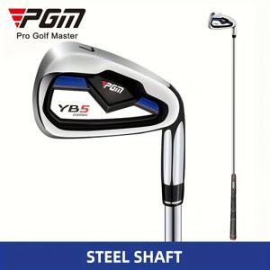 PGM YB5 7 아이언 골프 클럽 - 남성용 오른손용 실습 막대, 블루 액센트, 스테인레스 스틸 샤프트, 고무 그립, 포징 헤드, 골프 훈련에 이상적, 실습 골프 클럽 | 블루 액센트 클럽 | 포징 골프 헤드, 골프 클럽