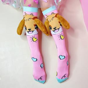 TEMU 귀여운 강아지 귀 디자인의 여아용 양말 세트입니다. 아이들, 십대에게 완벽하며 가족 및 친구를 위한 선물로도 좋습니다. 이 무릎까지 오는 양말은 모든 계절에 적합하며 파티 또는 학교에서 사용할 수 있습니다.