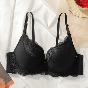 TEMU 여성용 레이스 오픈백 언더와이어 브라 1개, 작은 가슴용, 푸쉬업, 사이드 서포트, 처짐 방지