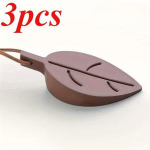 TEMU 3pcs 카툰 리프 도어 스토퍼 - 압축 방지 장치, 집 침실 주방용 소프트 플라스틱 창 손가락 보호대, 장식용 내구성 도어 스토퍼, 로프 디자인, 집용 도어 스토퍼