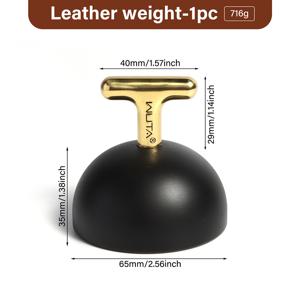 TEMU WUTA 전문가용 가죽 스티칭 웨이트 | 716g(1.58 Lbs) 304 스테인리스 스틸 프레스 도구 | 핸즈프리 작업용 | 미끄럼 방지, 스크래치 방지 베이스 | 가죽공예용