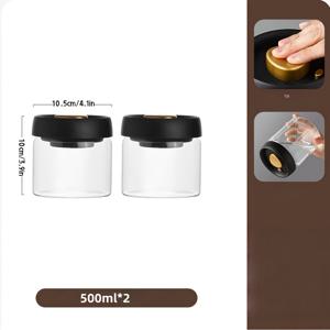 TEMU 2개 세트 밀폐용기 유리 보관 용기, 검은색 뚜껑과 골든 액센트 포함 - 커피원두, 향신료, 곡물, 과자, 설탕에 이상적 - 주방용 재사용 가능한 식품 저장 병, 커피 및 향신료 용기, 투명 주방 정리함, 가정 또는 식당용, 현대적이고 내구성 있는 주방용품