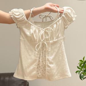 TEMU 여자 상의 여름 러블리 고양이 프린트 긴팔 티셔츠 여자 셔츠 슬림 상의