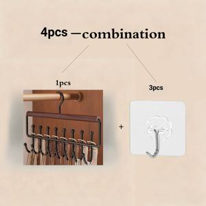 TEMU 4개 벽걸이형 메탈 후크 정리 걸 - 스트랩, 란제리, 모자, 수건 등에 적합 - 모던한 침실 및 욕실 수납 솔루션, 후크 1개 및 후크 2개, 옷걸이, 후크, 다기능 후크, 다용도 후크