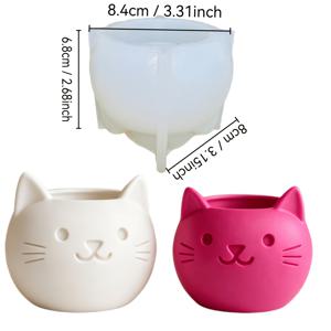 TEMU [레진 실리콘 몰드] 고양이 화분 실리콘 몰드, 다육 식물 화분 제작, 가정용 수납, 펜 홀더, 주얼리 및 주얼리 보관, 제작 및 레진 캐스팅, 향기로운 양초, 석고 비누, 점토 시멘트, 수제 공예, 장식품 제작에 재사용 가능