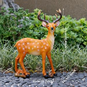 TEMU 크리스마스 순록 조각상, 리얼리스틱 사슴 조각 장식, 대형 사이즈 54-67cm, 생동감 넘치는 동물 모델 레진 공예, 크리스마스 휴일 분위기 장식, 크리스마스 선물