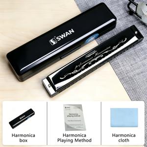 TEMU SWAN Swan 24홀 디아토닉 C키 하모니카, 브랜드, 전문가 수준의 공연용 휴대용 악기