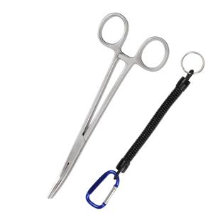 TEMU 야외용 물고기 절단 및 후크 제거용 로스트 로프 포함 18cm 스테인리스 스틸 낚시 펜치 2개 세트, 후크 제거기, 곡선형 팁 펜치, 슬라이서 도구, 스포츠 장비