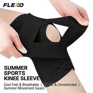 TEMU 1개 FLEXO 여름 스포츠 무릎 보호대: 타겟된 압박을 위한 듀얼-V 스트랩, 벌집 모양 통기성 탄성 원단, 축구, 런닝, 농구, 요가 및 기타 스포츠에 적합