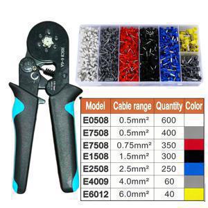 TEMU 2165pcs 미니 전동 압착 공구 세트, HSC8 6-6A 압착 펜치 호환 (0.25-6Mm²/Awg23), 7가지 크기의 VE 튜브 단자 2000개 및 열수축 튜브 164개 포함, 내구성 좋은 플라스틱 손잡이 및 전선 수리 클립 포함