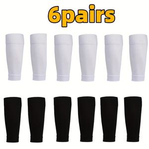 TEMU 신축성 있는 무릎 높이 압박 레그 슬리브 6켤레, 통기성 및 흡습성, 다양한 색상 선택 가능, 운동 성능 및 회복 향상, 남녀공용 스포츠 서포트 양말, 압박 스타킹, 흡습성 원단/프로 축구 정강이 보호대, 단색 편안하고 통기성 좋은 캐주얼한 부드러운 신축성 있는 레그 슬리브, 미끄럼 방지 및 내마모성, 사계절용