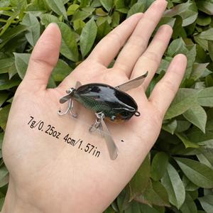 TEMU 1개/팩 수면 매미 미니어처 비행기 수성 루어 4cm/7g 기어다니는 루어, 농어, 홍안 잉어 및 기타 어종용