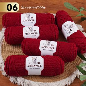 TEMU 500g 5개 세트, 100% 알파카 울 실, 두꺼운 실, 뜨개질, 코바늘, 수제 스웨터, 스카프, 모자, 가디건 등에 적합. 부드럽고 피부에 친화적, 가을과 겨울철 따뜻함에 이상적