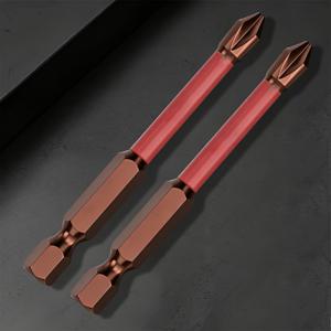 TEMU 2개 십자 드라이버 비트 세트, 충격 방지 및 뭉침 방지 헤드, 미끄럼 방지 드라이버 비트, 안정적이고 내구성 좋은 토크, 가정 수리용, 필수품