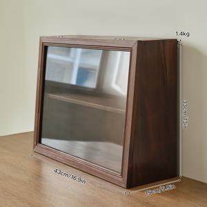 TEMU 1개, 원목 데스크탑 수납 랙, 플립 커버 수납 랙, 벽걸이형, 거실, 침실, 찻집 등 다양한 장소에 적합, 모던 스타일