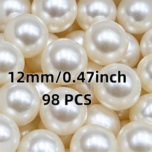TEMU 5가지 사이즈 (12mm/10mm/8mm/6mm/4mm) 구멍 없는 순백색 모조 구슬, DIY 공예, 웨딩 장식, 주얼리 제작, 네일 아트 및 휴대폰 케이스 장식용 - 휴대폰 케이스 커버링, 웨딩 연출, 꽃꽂이용 구멍 없는 구슬