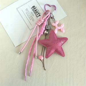 TEMU 1개 인싸 스타일 가방 참 지갑 백팩 별 풍선 강아지 펜던트 끈 지갑 제작 용품, 지갑 만들기, DIY 지갑 만들기