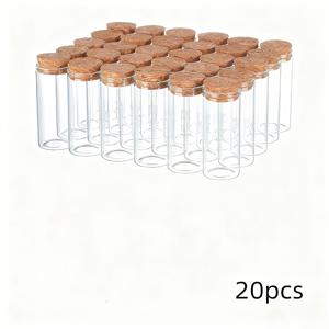 TEMU 코르크 마개가 있는 유리 시험관병 30ml 20개 - 샘플/장식/보관용 밀폐 소형 용기