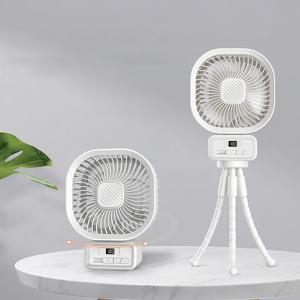 TEMU 휴대용 USB 무선 선풍기 3단 풍속 조절 LED 야간등 회전형 분리형 받침대 핸디 캠핑 사무실 침실용