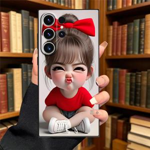 TEMU 삼성 갤럭시 S26 S25 S24 울트라 23 22 플러스 21 20 FE S10 S9 S22 S23 FE 노트 20 10 9 8 S25+ S24+ S10 라이트 S10e S9 S26 S21 S24 플러스 S20 S25 울트라 호환 2D 폰 커버 케이스, 귀여운 만화 소녀