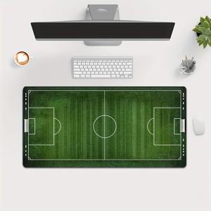 TEMU 축구장 디자인 마우스 패드, PC/노트북용 - 미끄럼 방지 고무 베이스 책상용, 사실적인 축구장 패턴, 내구성 있는 사무실 및 가정용 컴퓨터 액세서리, 스포츠 애호가에게 적합, 가정 장식용