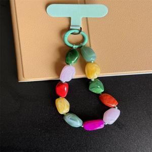 TEMU 컬러 아크릴 휴대폰 체인, 대비 색상 두꺼운 체인 랜야드, 분실 방지 휴대용 휴대폰 펜던트, 다용도 액세서리, 여름 필수 휴대폰 체인