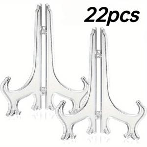 TEMU 22개 우아한 아크릴 접시 받침대 - 접이식 접시, 사진, 액자 및 장식용 디스플레이 스탠드 - 결혼식, 홈 데코, 생일 및 테이블에 완벽, 접시 디스플레이 스탠드