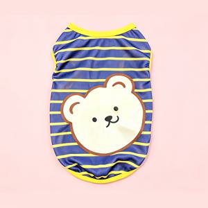 TEMU 귀여운 곰돌이 프린트 강아지 탱크 탑, 애완 동물 조끼 (만화 곰돌이 머리), 통기성 좋은 경량 민소매 강아지 옷 (소형견, 중형견, 고양이용), 부드러운 캐주얼 애완 동물 의류 (여름 , 산책, 여행, 사진 촬영 소품, 애완 동물 장식)