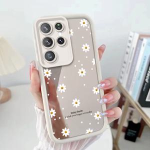 TEMU 휴대폰 케이스 - 화이트 디자인의 메이크업 거울 케이스 (삼성 S22, S23, S24, S25, S26 PLUS/+FE PRO ULTRA, A07, A17, A71, A72, A73 등 다양한 모델 호환)