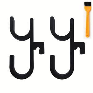TEMU 2개 차량용 우산 걸이 및 1개 차량 청소 브러시, 범용 트렁크 수납 정리 세트, 우산, 수건, 낚싯대, 캠핑 장비 보관에 적합, 드릴 불필요, 안전한 설치, 대부분의 차량 모델에 적합