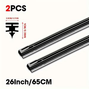 TEMU 차량 와이퍼 블레이드 차량 삽입 고무 스트립 8MM, 윈드스크린 윈드쉴드 와이퍼 블레이드 리필 2개입