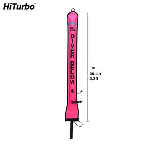 TEMU 1개 Hiturbo 59인치 (150cm) / 39.4인치 (100cm) 표면 마커 부이 , 오픈형 바닥 디자인, 높은 가시성, 수중 다이빙 및 스노클링을 위한 반사 스트립이 있는 팽창식 신호 튜브, 스쿠바 다이빙용