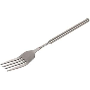 TEMU 텔레스코픽 BBQ 포크 스테인리스 스틸 길이 조절 가능 8.7-25.4인치(약 21.9-64.9cm) 야외 요리 캠핑 디저트 서빙 미끄럼 방지 그립