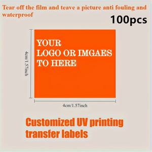 TEMU 60/100매 클리어 UV 전사 스티커 (3D 로고/텍스트/패턴 포함) - UV 경화 기술을 사용한 플라스틱 스티커, DIY 공예, 유리, 가구, 브랜드 로고, 개인 맞춤 라벨에 적합 - 잔여물 없이 쉽게 부착 및 제거 가능
