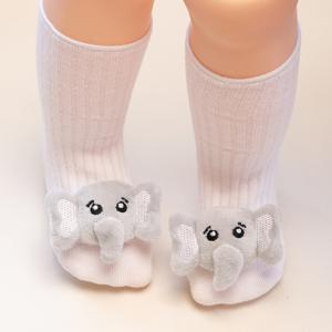 TEMU 1쌍, 귀여운 아기 코끼리 미끄럼방지 중목 양말, 골지 편안한 스트레치 어린이 커프 양말, 통기성 좋고 장난기 가득