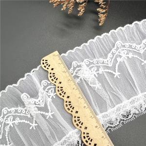 TEMU 100Cm 이중 레이어 플리츠 쉬폰, 핸드메이드 레이스 트림 - 웨딩 드레스, 스커트 장식, 드레스 스커트, 블라우스 및 공예에 적합한 시스루 원단 - 우아한 스케이트장 액센트 (쉬폰)|쉬폰원피스